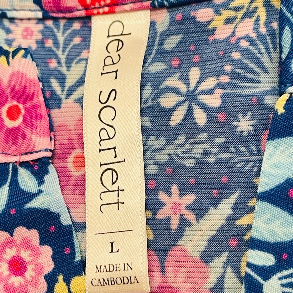 Vibrant Floral Ruffle Sleeve Blouse - Picture 4 of 4